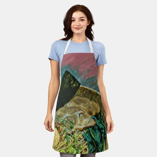 麺好きの贈り物 エプロン (着用した状態)