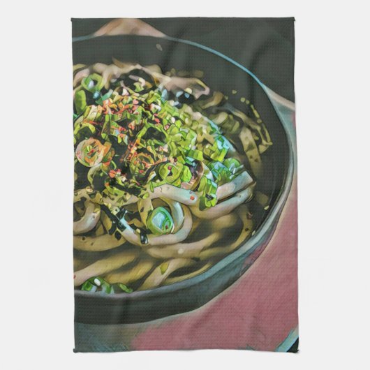 麺愛好家デザイン キッチンタオル (縦)