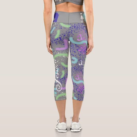 麺抽象芸術繰り返し名7文字HWCL カプリレギンス (裏面)