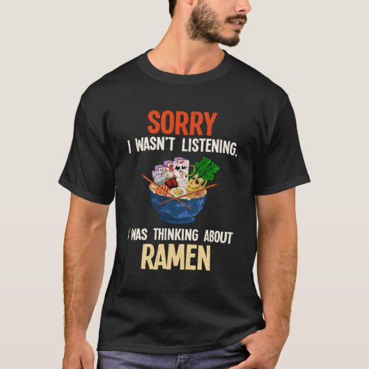 麺日本のスープアニメ食ラーメン Tシャツ (正面)