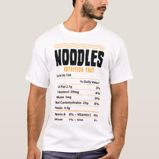 麺栄養に関する事実 – 麺類 Tシャツ