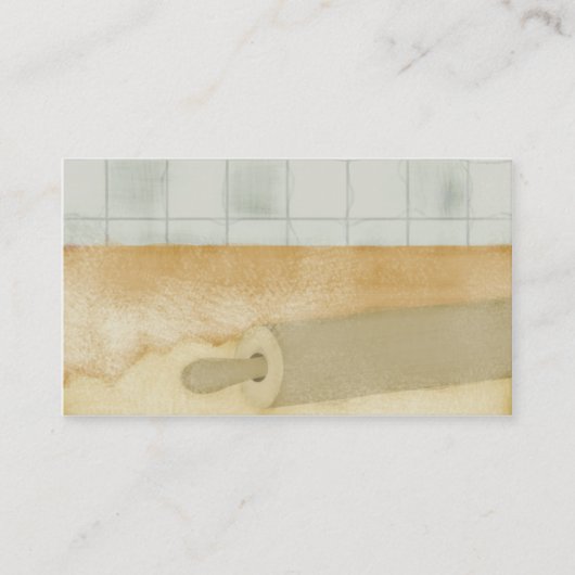 麺棒のこね粉の小麦粉のパン屋のペーストリー作りの職人ビジネス 名刺 (正面)