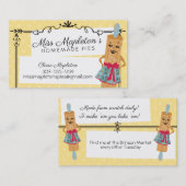 麺棒の女性のレトロのパン屋の名刺 名刺 (正面/裏面)