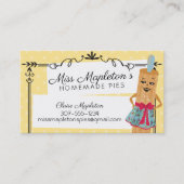 麺棒の女性のレトロのパン屋の名刺 名刺 (正面)