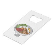 麺漫画イラストレーション クレジットカード栓抜き (正面アングル)