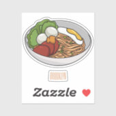 麺漫画イラストレーション シール (シート)