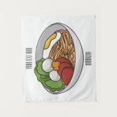 麺漫画イラストレーション タペストリー (正面)