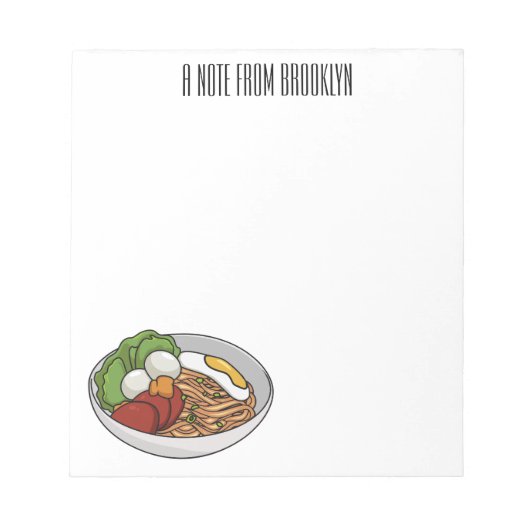 麺漫画イラストレーション ノートパッド (正面)