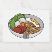 麺漫画イラストレーション フードラベル (シングルラベル)