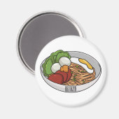 麺漫画イラストレーション マグネット (正面/裏面)