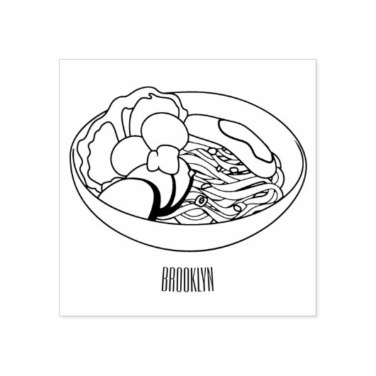 麺漫画イラストレーション ラバースタンプ (インプリント)
