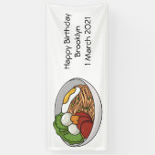 麺漫画イラストレーション 横断幕 (縦)