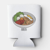 麺漫画イラストレーション 缶クーラー (裏面)