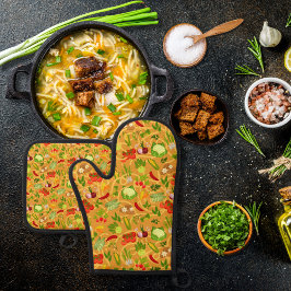 麺類とカラフルオレンジ 鍋つかみ&鍋敷きセット