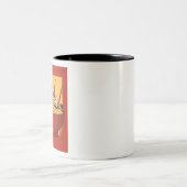 麺類と子猫が入った丼 ツートーンマグカップ (中央)