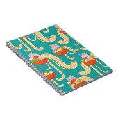 麺類の皿と面白い猫たち。スパイスの効いた野菜の麺 ノートブック (右側)