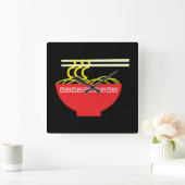 麺類 スクエア壁時計 (ホーム)