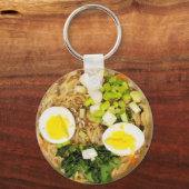 麺、ラーメンおもしろいスープ写真 キーホルダー (正面)