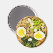 麺、ラーメンおもしろいスープ写真 マグネット (正面/裏面)