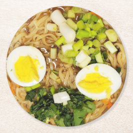 麺、ラーメンおもしろいスープ写真 ラウンドペーパーコースター