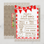 麻とギンガムの結婚式招待状 招待状 (正面/裏面)