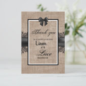 麻とリネンとレースの式場感謝カード サンキューカード (スタンド正面)