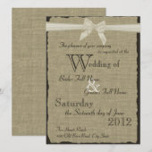 麻とリボンの結婚式 招待状 (正面/裏面)