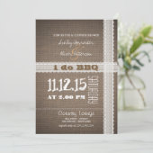 麻とレースのカントリー風 BBQ パーティーのお知らせ 招待状 (スタンド正面)