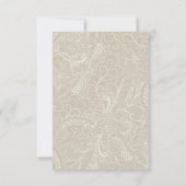 麻とレースのクラシカルなウェディングレセプション 招待状 (裏面)