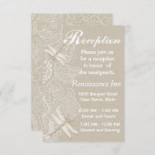 麻とレースのクラシカルなウェディングレセプション 招待状 (正面/裏面)