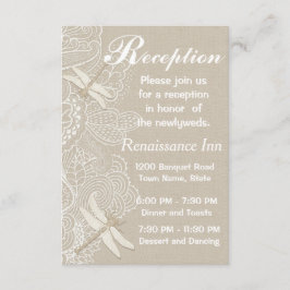 麻とレースのクラシカルなウェディングレセプション 招待状