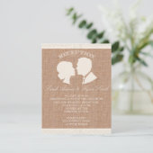 麻とレースのプリント 披露宴 招待状 (スタンド正面)