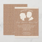 麻とレースのプリント 披露宴 招待状 (正面/裏面)