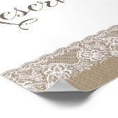 麻とレースのラスティックウェディング, ブライダルシャワーの看板 ポスター (角)