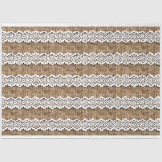 麻とレースの家具デコパージュ 薄葉紙 (正面)