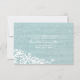 麻とレースの結婚式の受付カード 招待状