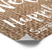 麻とレースの結婚式看板 - ハッピーエバーアフター ポスター (角)