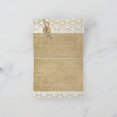 麻と白いレースのベビーシャワーお礼カード サンキューカード (内部)