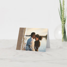 麻と紐の写真ありがとうカード - カントリー サンキューカード