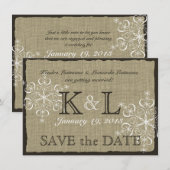 麻と雪の結晶でおめでたい日を保存 セーブザデート (正面/裏面)