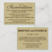 麻のウェディング受付カード - レセプションカード エンクロージャーカード (正面/裏面)