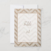 麻のクロスチーフォン受付テーブルカード 招待状 (正面)