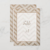 麻のクロスチーフォン受付テーブルカード 招待状 (正面/裏面)