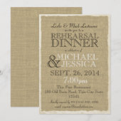 麻のクロス リハーサルディナー 招待状 (正面/裏面)