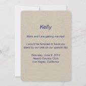 麻のサビれた青いメイソンジャー ブライドメイド カード (裏面)