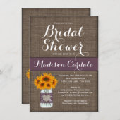 麻のプリント メイソンジャー 結婚前のお披露目 招待状 (正面/裏面)