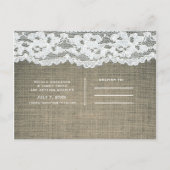 麻のレースひまわりデイジー メイソン Save the Date 案内ポストカード (裏面)