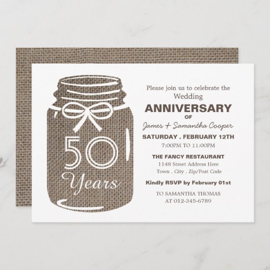 麻の実のメイソンジャー, 結婚記念日 案内状 (正面/裏面)