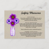 麻の布の紫の花のメイソンジャー 安全対策 エンクロージャーカード (正面)