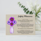 麻の紫の花のメイソンジャー 安全対策 エンクロージャーカード (スタンド正面)